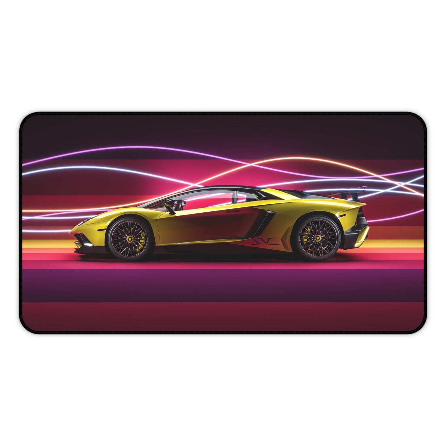 Yellow Lamborghini Desk Mat – Neon Dream Desk Mat by KlickieKeyz