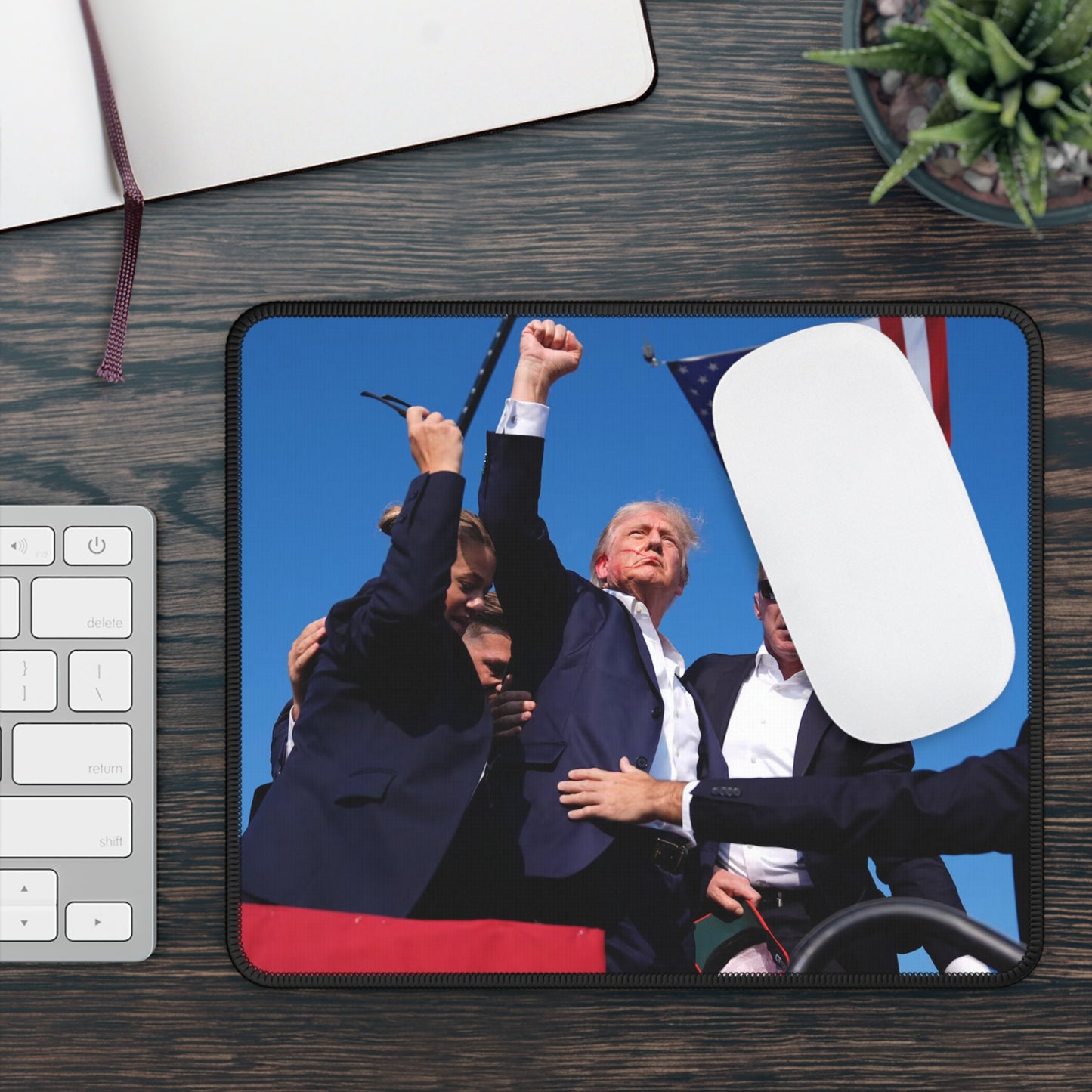 Donald Trump MAGA Fight Mouse Pad – Office & Gaming Mouse Pad by KlickieKeyz