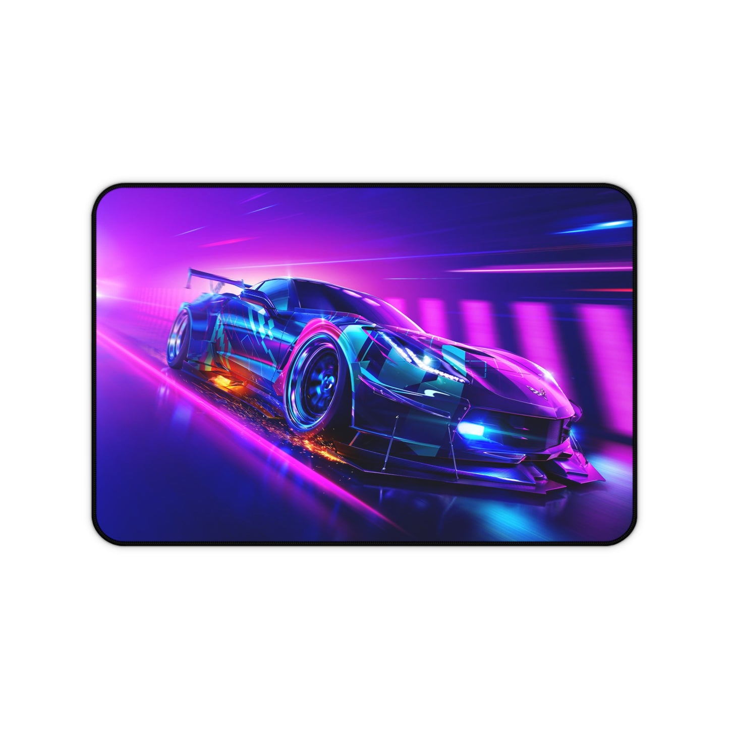 Pink & Purple Chevy Corvette XL Gaming Mouse Pad – High-Performance Desk Mat by Klickiekeyz