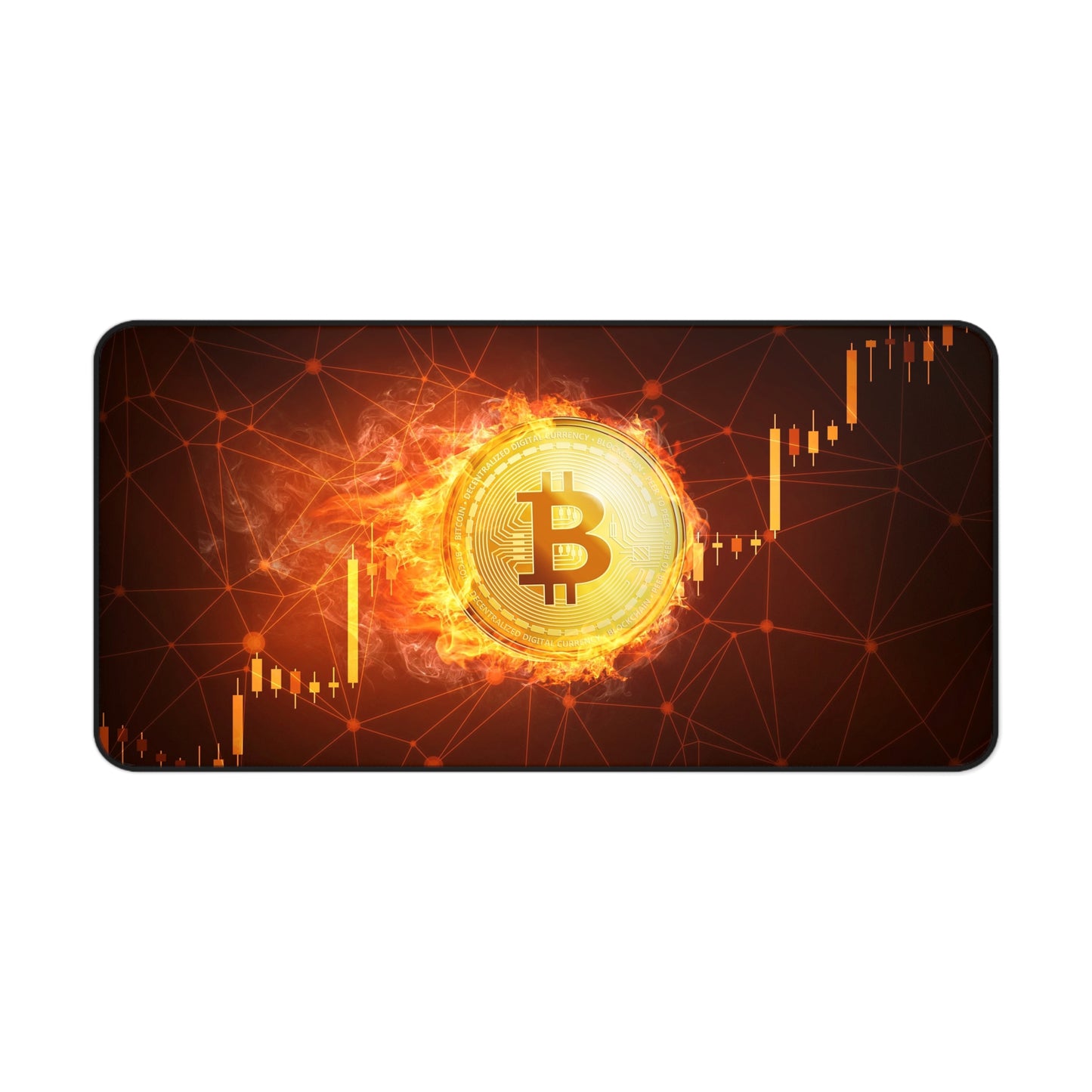 Bitcoin Crypto Desk Mat – Digital Currency Themed Desk Mat by KlickieKeyz