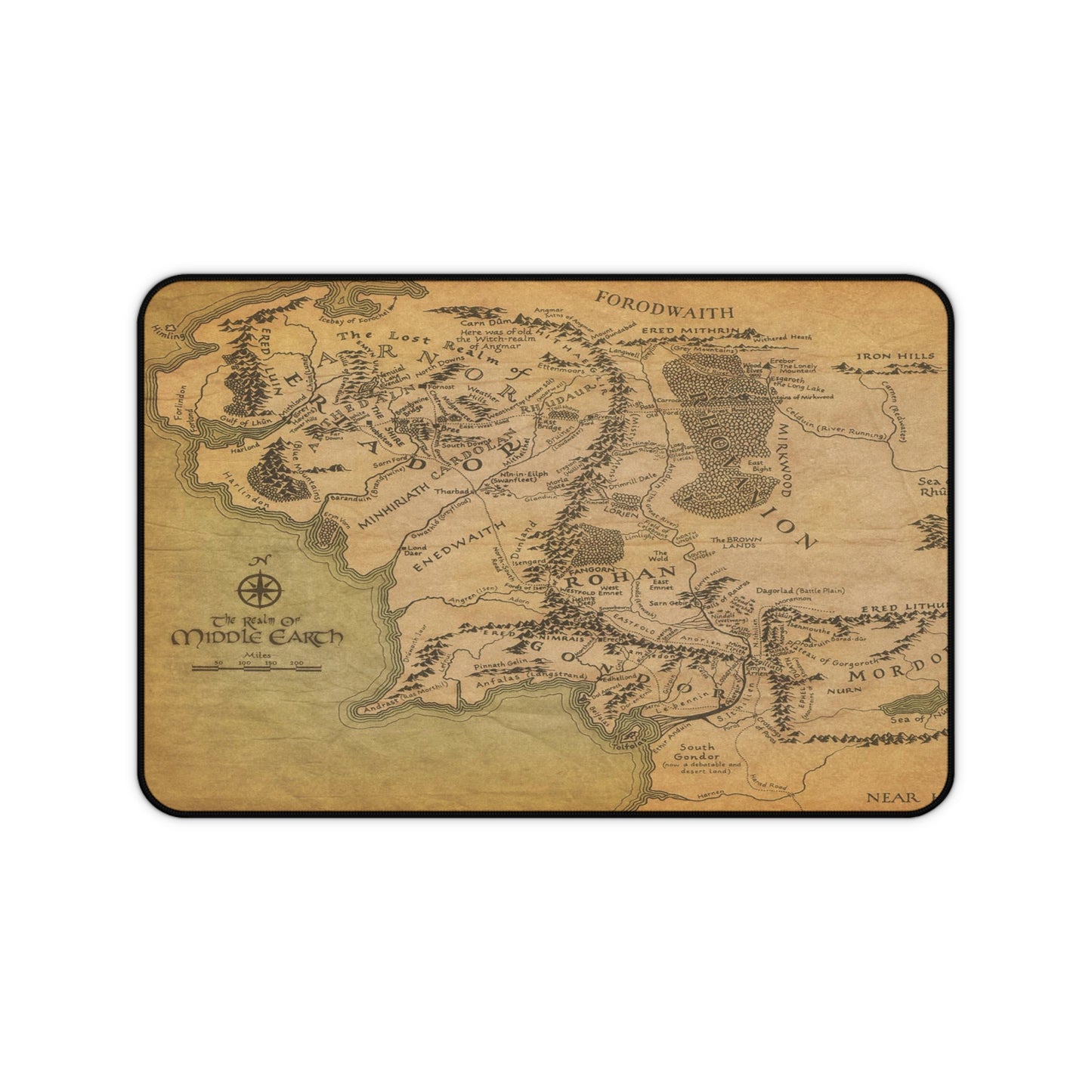 Middle Earth Map Desk Mat – Fantasy Lord of the Rings Desk Mat by KlickieKeyz