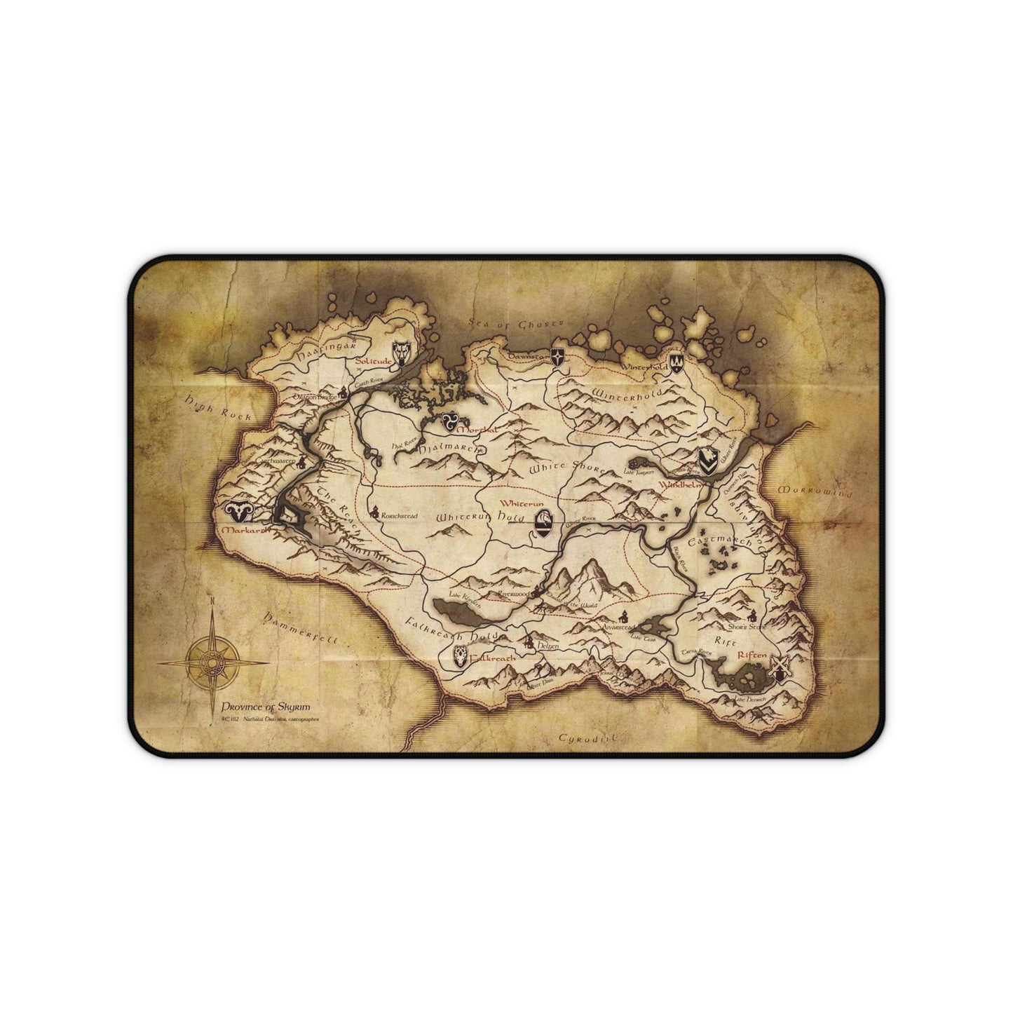 Skyrim World Map Desk Mat – Fantasy Elder Scrolls Desk Pad by KlickieKeyz