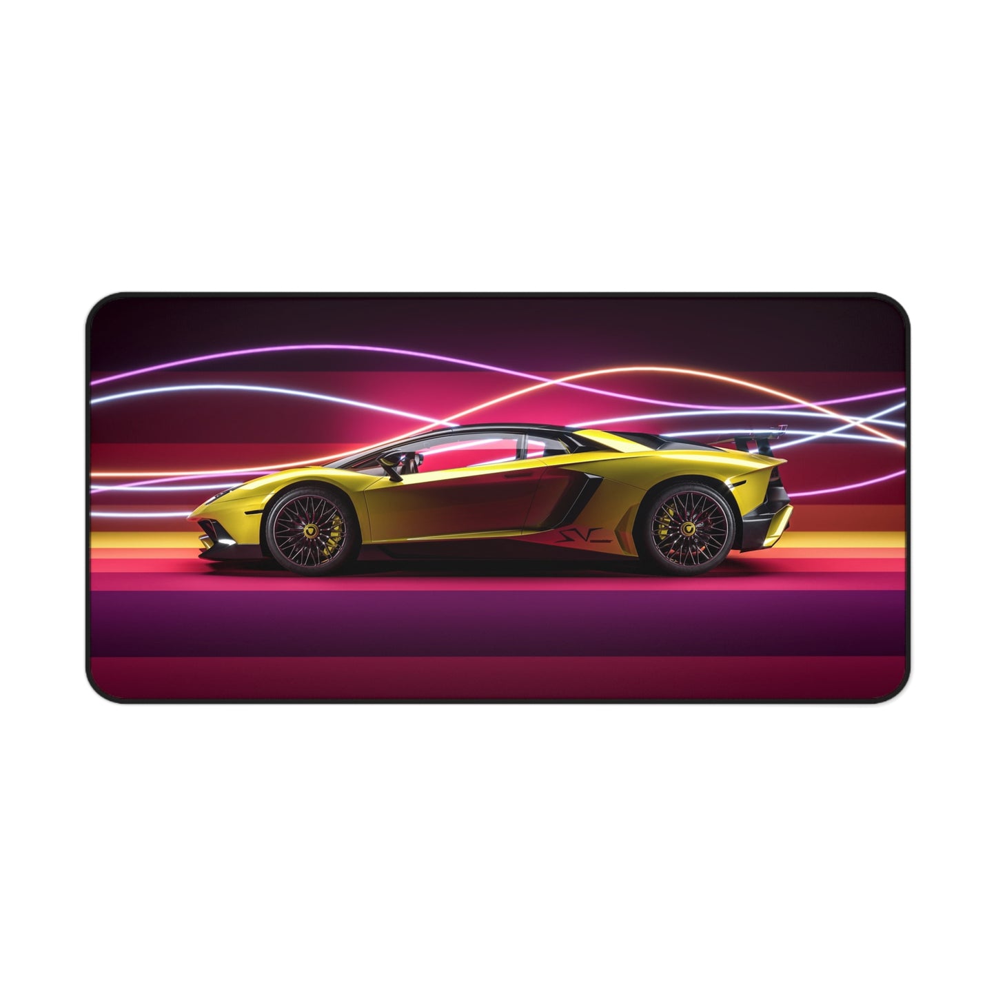 Yellow Lamborghini Desk Mat – Neon Dream Desk Mat by KlickieKeyz