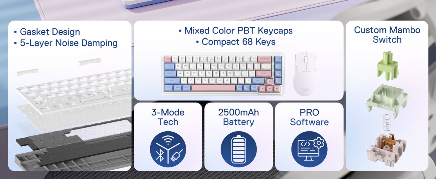 Redragon NOVA K709 PRO 65% Wireless Gaming Keyboard – Redragon | Hosted by KlickieKeyz