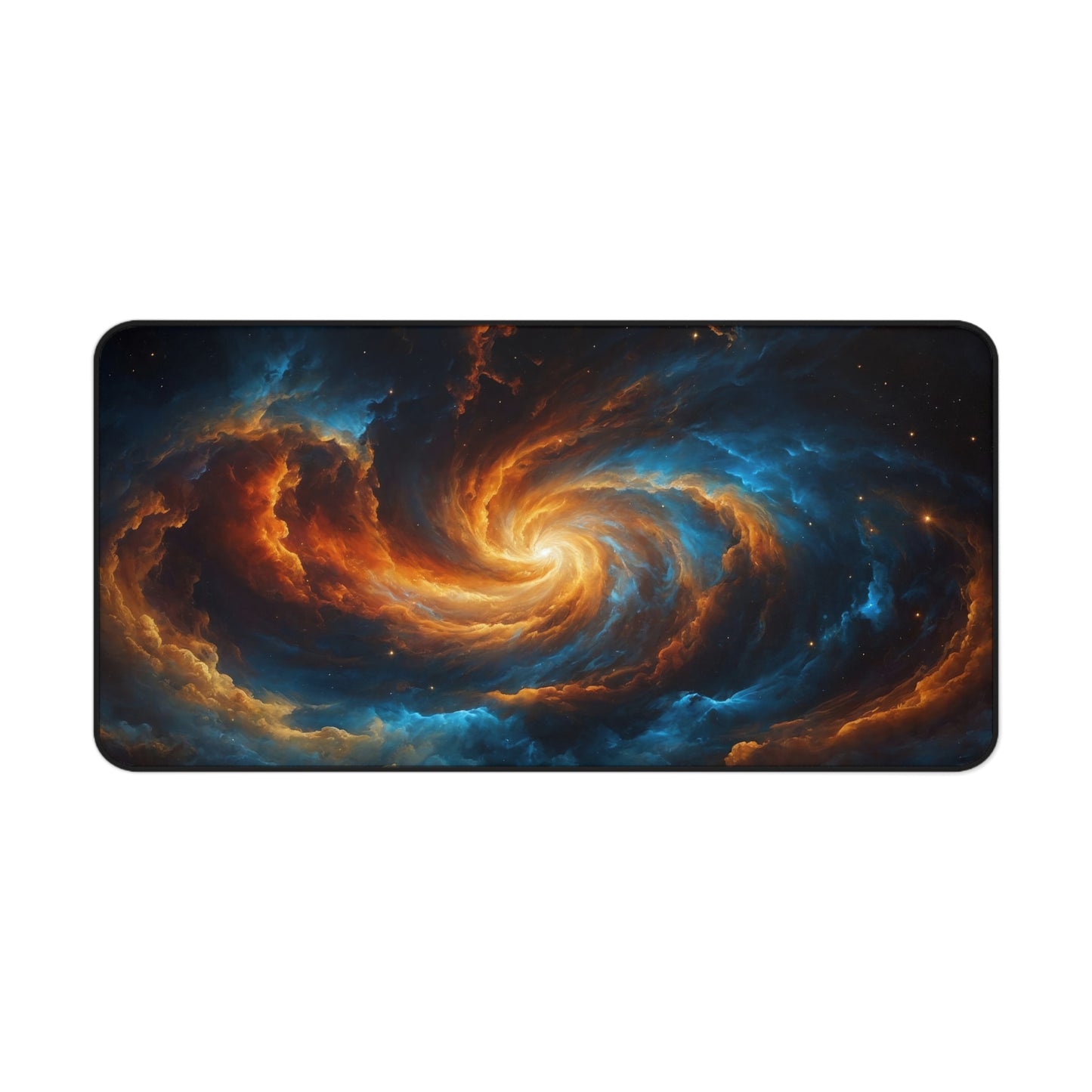 Abstract Blue & Orange Space Clouds Desk Mat – Dreamy Desk Mat by KlickieKeyz
