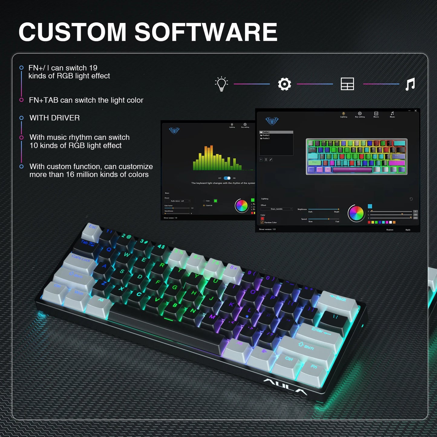 AULA F3261 – 60% Wired Mechanical Keyboard hosted by KlickieKeyz