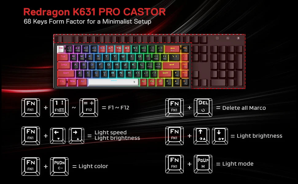 Redragon CASTOR K631 PRO – 65% Wireless RGB Gaming Keyboard hosted by KlickieKeyz