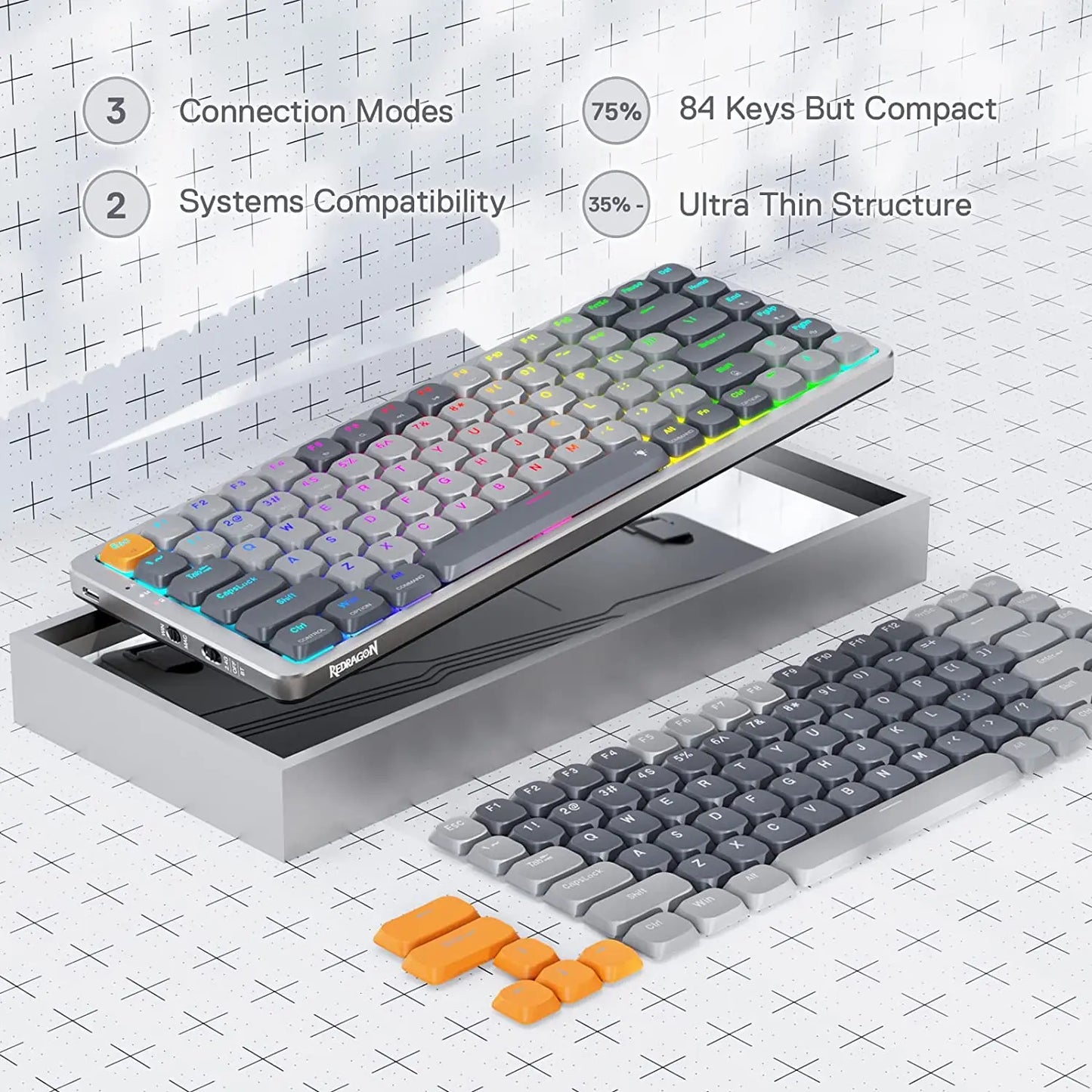 Redragon AZURE K652 – Wireless Mechanical Keyboard for Windows & Mac hosted by KlickieKeyz