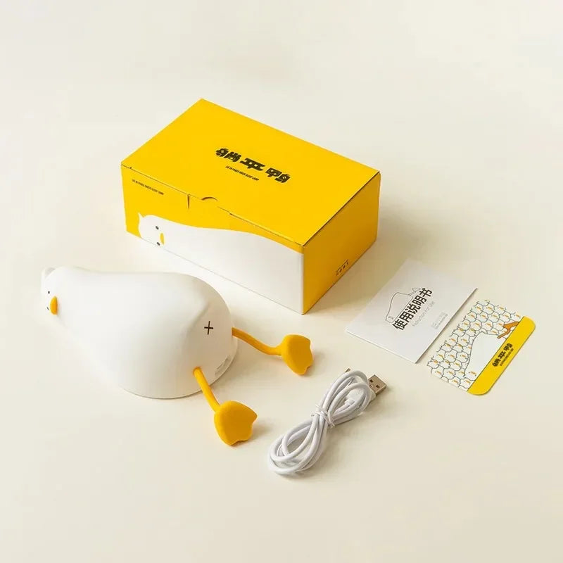Tired Duck Silicone Decorative Desk Lamp with Moveable Legs – USB Type-C Rechargeable by KlickieKeyz