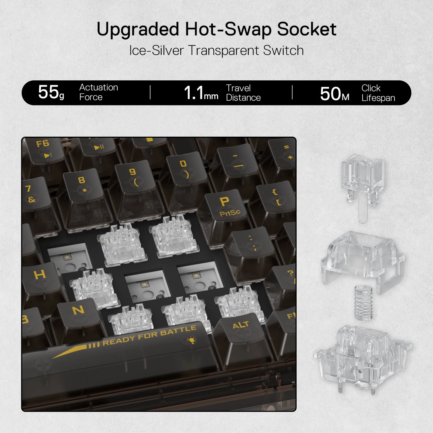 Redragon ELF PRO K649 – Wireless Transparent Keyboard hosted by KlickieKeyz