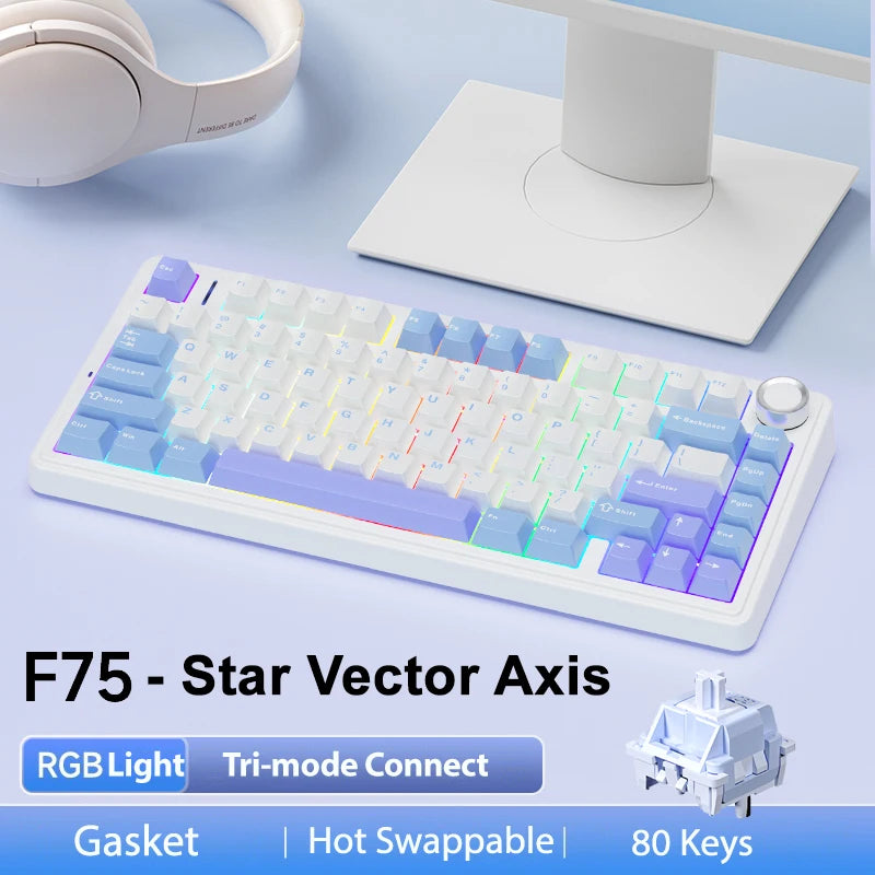 AULA EPOMAKER F75 – 2.4G Wireless/Bluetooth/Wired Gaming Mechanical Keyboard hosted by KlickieKeyz