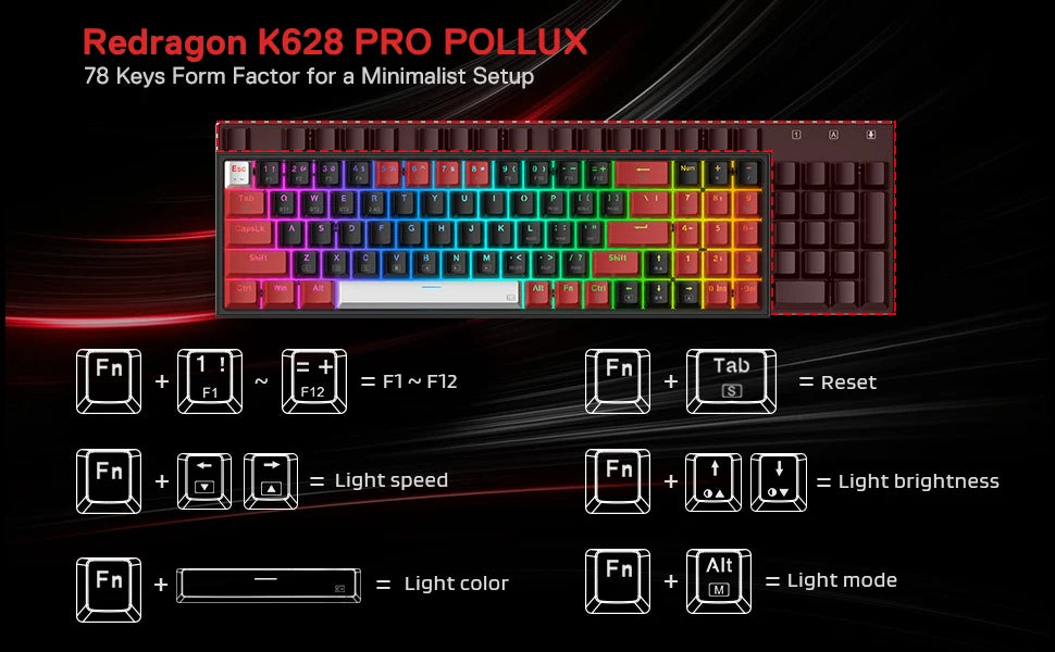 Redragon POLLUX K628 PRO – 75% Wireless Gaming Keyboard hosted by Klickiekeyz