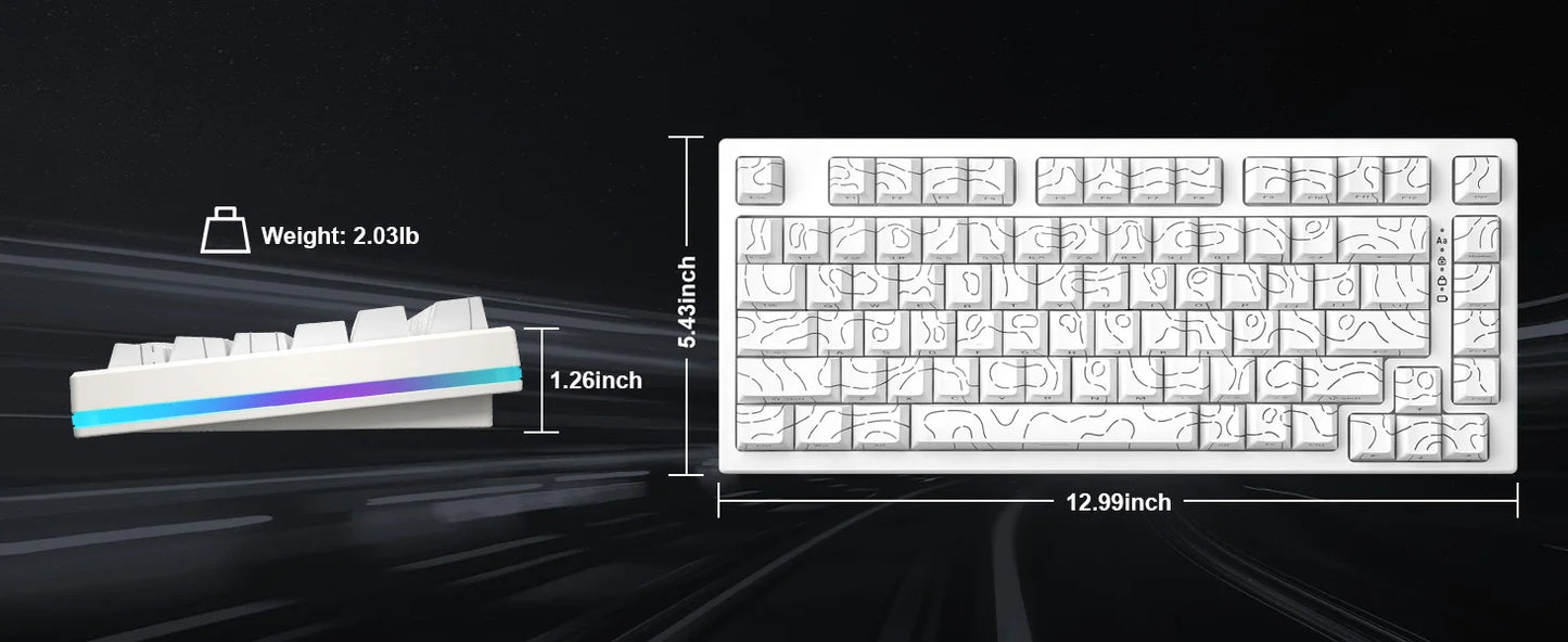 YUNZII RT80 Hall Effect 8K Rapid Trigger Mechanical Gaming Keyboard – 82-Key Wireless Adjustable Actuation Magnetic Hot-Swap Keeb hosted by KlickieKeyz