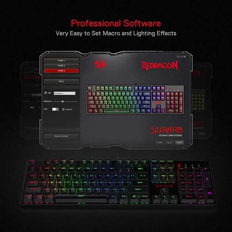 Redragon SURARA K582 Wired Mechanical Gaming Keyboard – Quiet Red Switches by Redragon | Hosted by KlickieKeyz