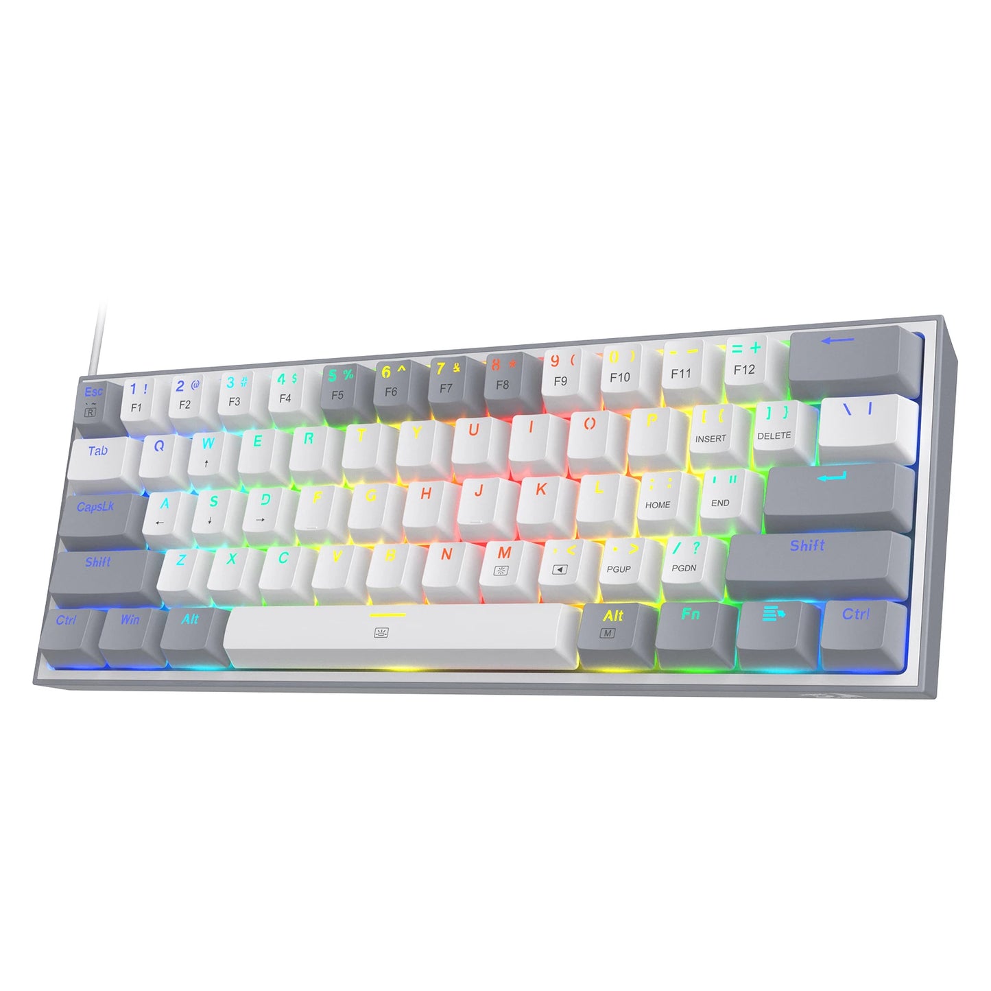 Redragon FIZZ K617 60% Mechanical Keyboard – White & Grey or White & Pink – Hosted by KlickieKeyz