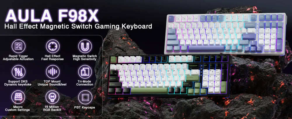 AULA F98X Magnetic Switch Gaming Mechanical Keyboard – hosted by KlickieKeyz