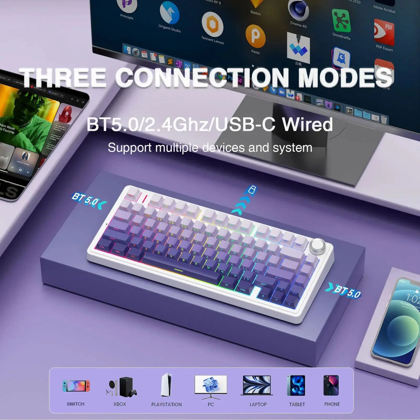 AULA F75 Pro Gasket Mounted Wireless Mechanical Keyboard – hosted by KlickieKeyz