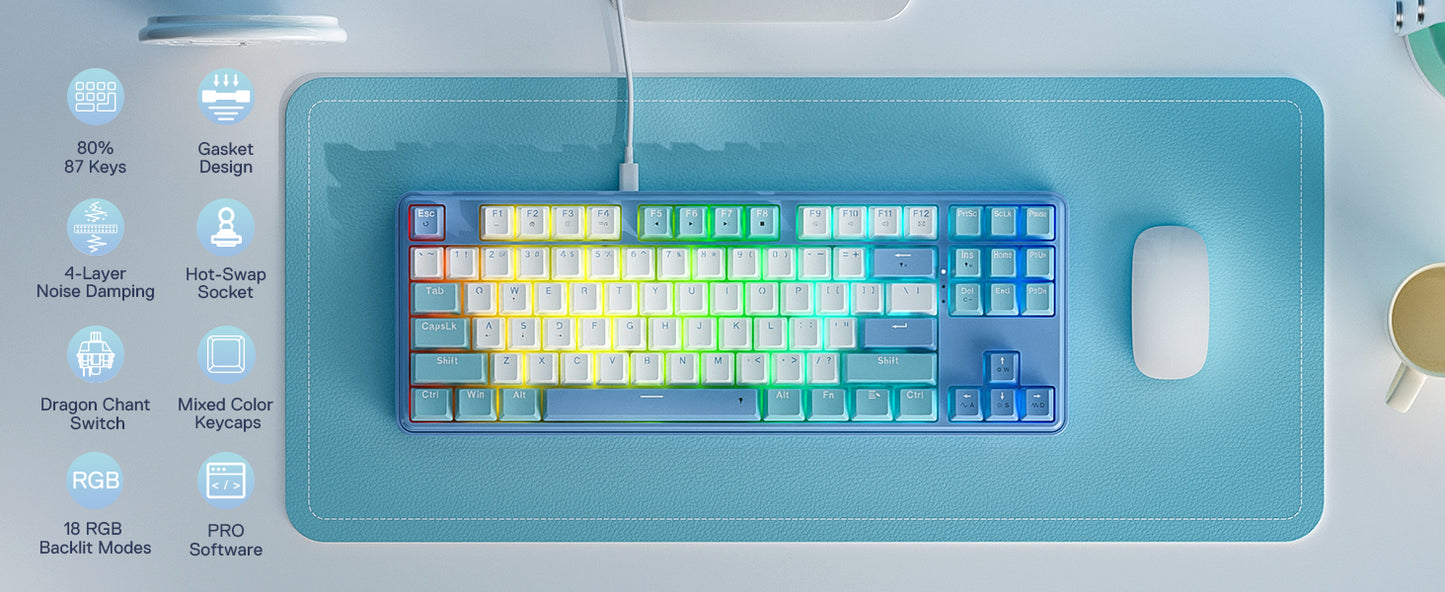 Redragon STAR BLADE K707 – 80% TKL Wired Mechanical Keyboard hosted by KlickieKeyz