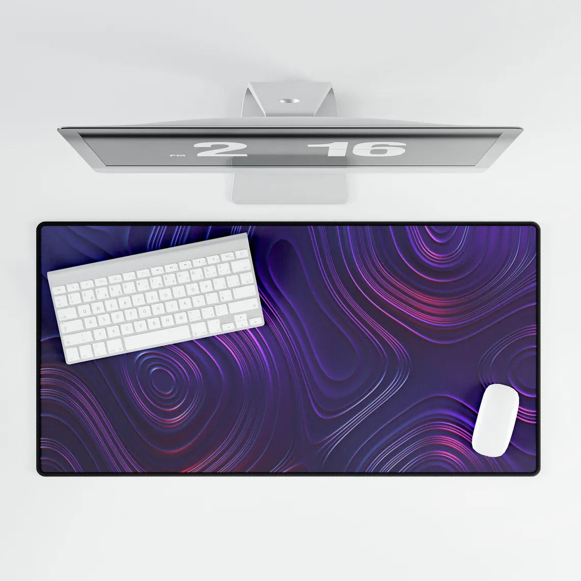 Abstract Purple & Pink Ripple Waves Desk Mat – Dreamy Desk Mat by KlickieKeyz