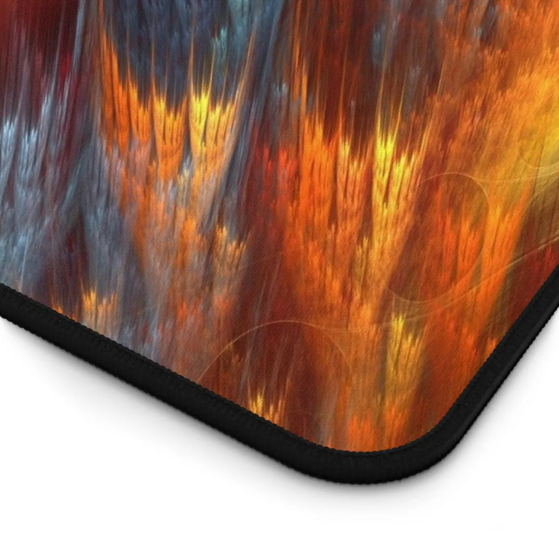 Abstract Orange & Silver Air Cloud Streaks Desk Mat – Sleek, Futuristic Desk Mat by KlickieKeyz