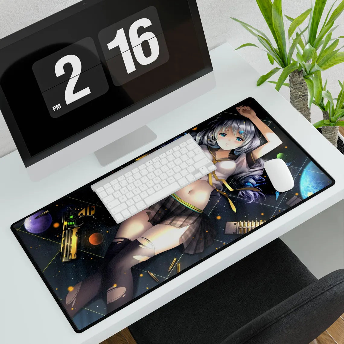 Beautiful Anime Girl Japanese School Girl Desk Mat – Stylish & Bold XL Gaming Mouse Pad by KlickieKeyz