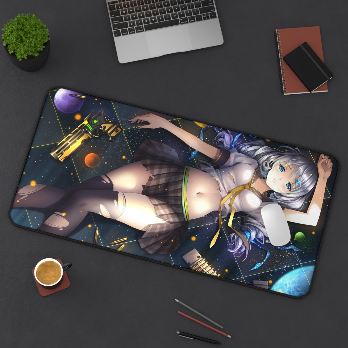 Beautiful Anime Girl Japanese School Girl Desk Mat – Stylish & Bold XL Gaming Mouse Pad by KlickieKeyz