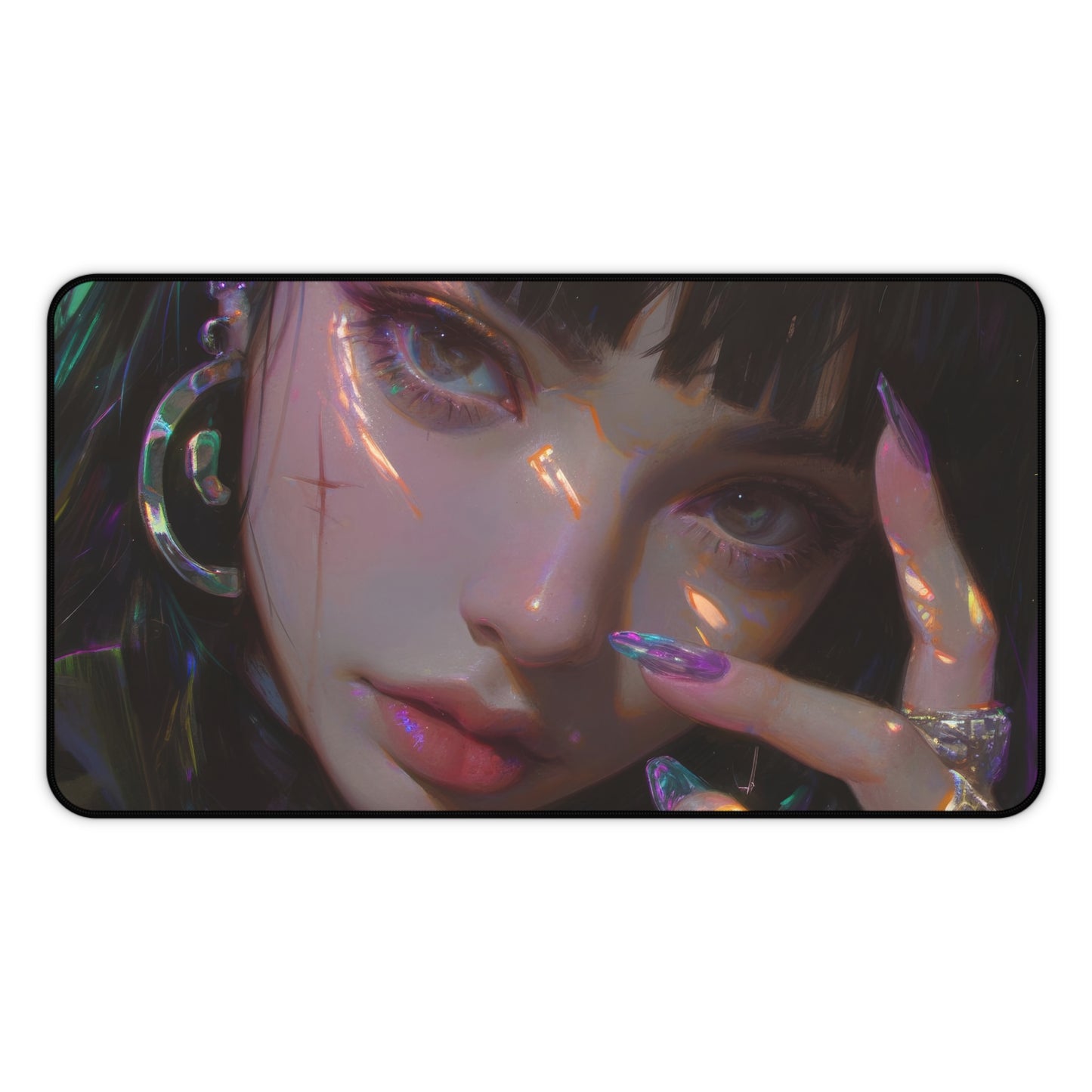 Beautiful Anime Girl Close-Up Desk Mat – Stunning & Aesthetic XL Gaming Mouse Pad by KlickieKeyz