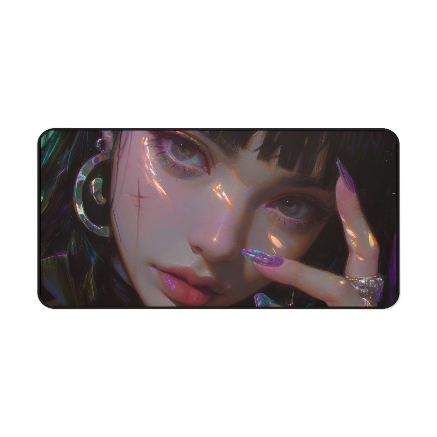 Beautiful Anime Girl Close-Up Desk Mat – Stunning & Aesthetic XL Gaming Mouse Pad by KlickieKeyz
