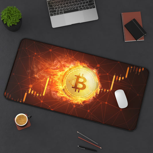 Bitcoin Crypto Desk Mat – Digital Currency Themed Desk Mat by KlickieKeyz