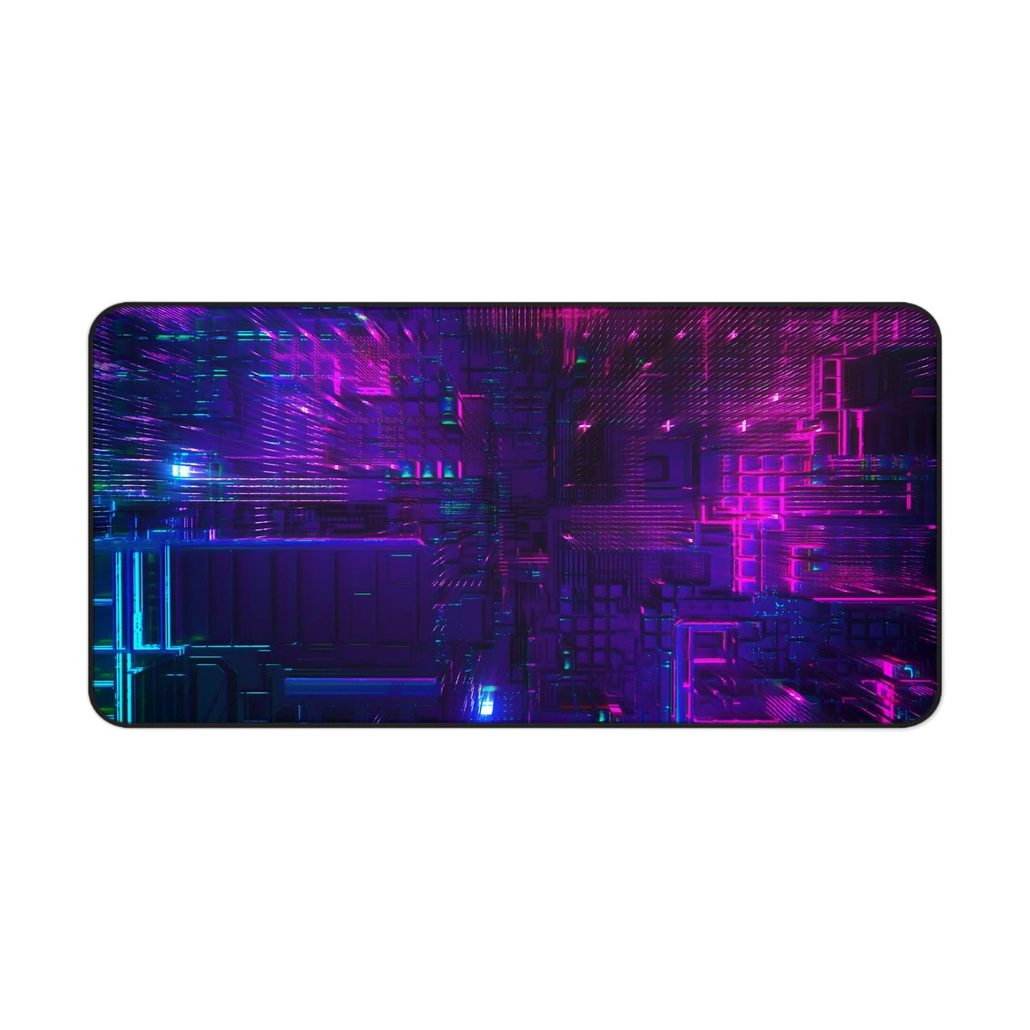 Abstract Purple & Blue Circuit Board Desk Mat – Futuristic Tech Desk Mat by KlickieKeyz