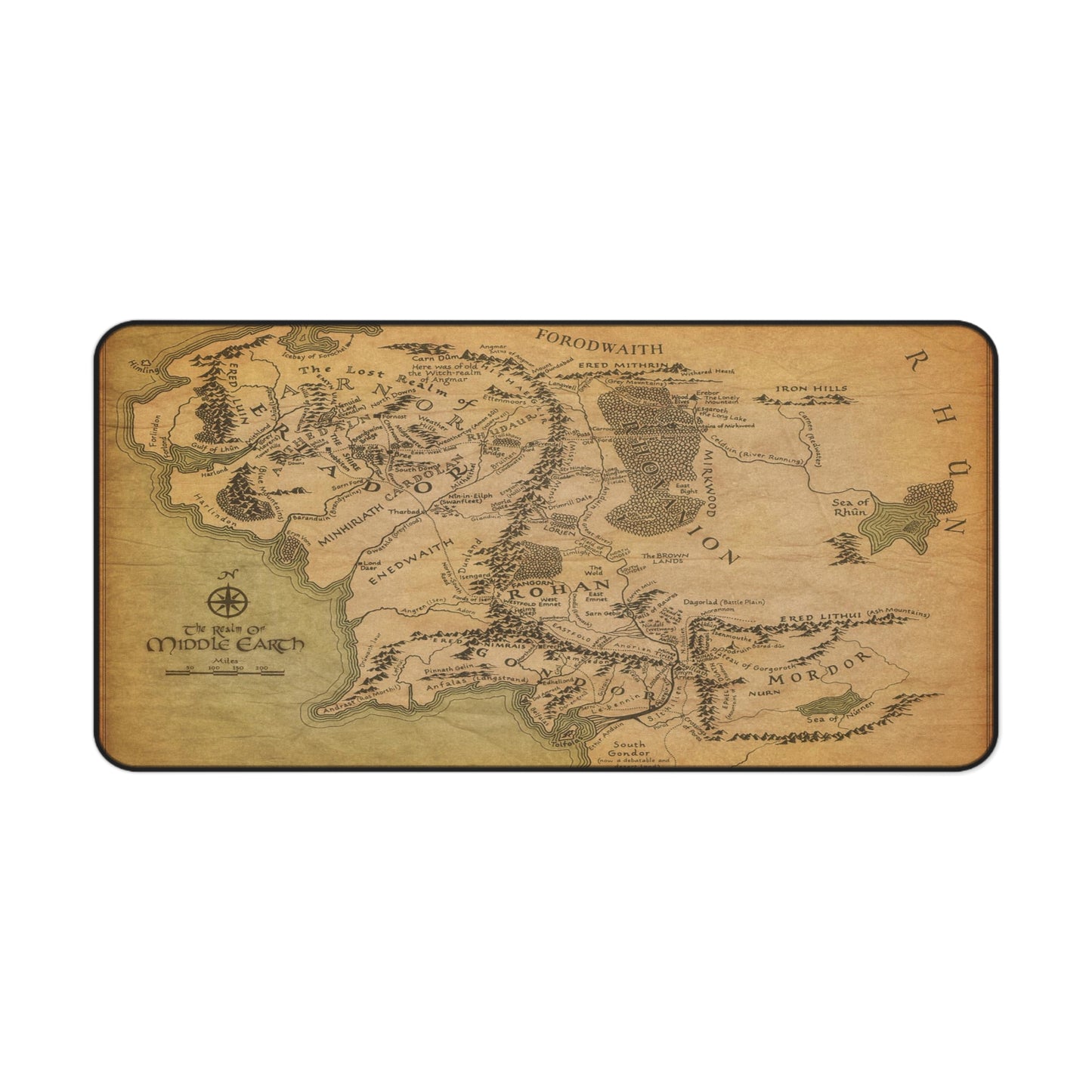 Middle Earth Map Desk Mat – Fantasy Lord of the Rings Desk Mat by KlickieKeyz