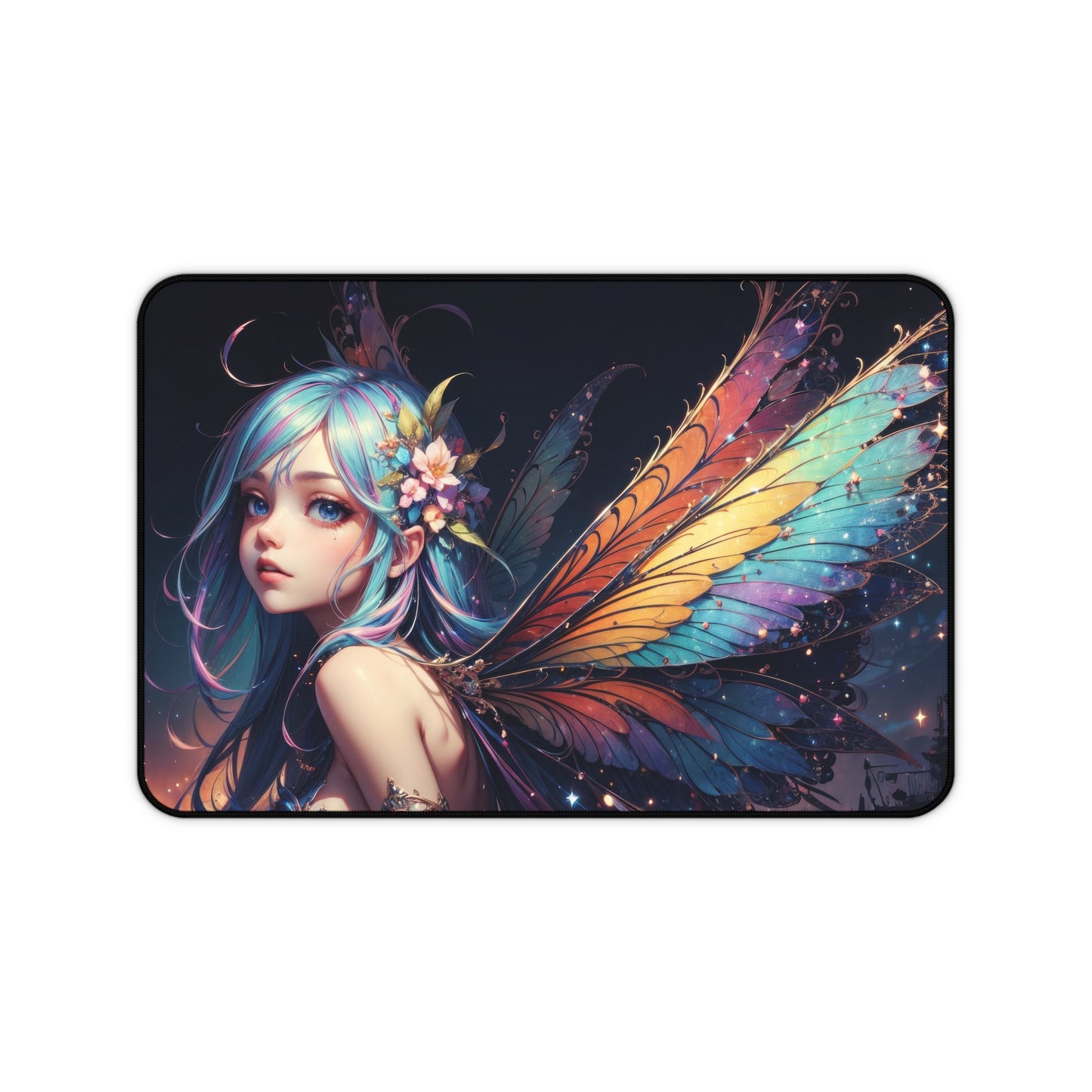 Beautiful Anime Girl Fantasy Rainbow Fairy Desk Mat – Enchanting XL Gaming Mouse Pad by KlickieKeyz