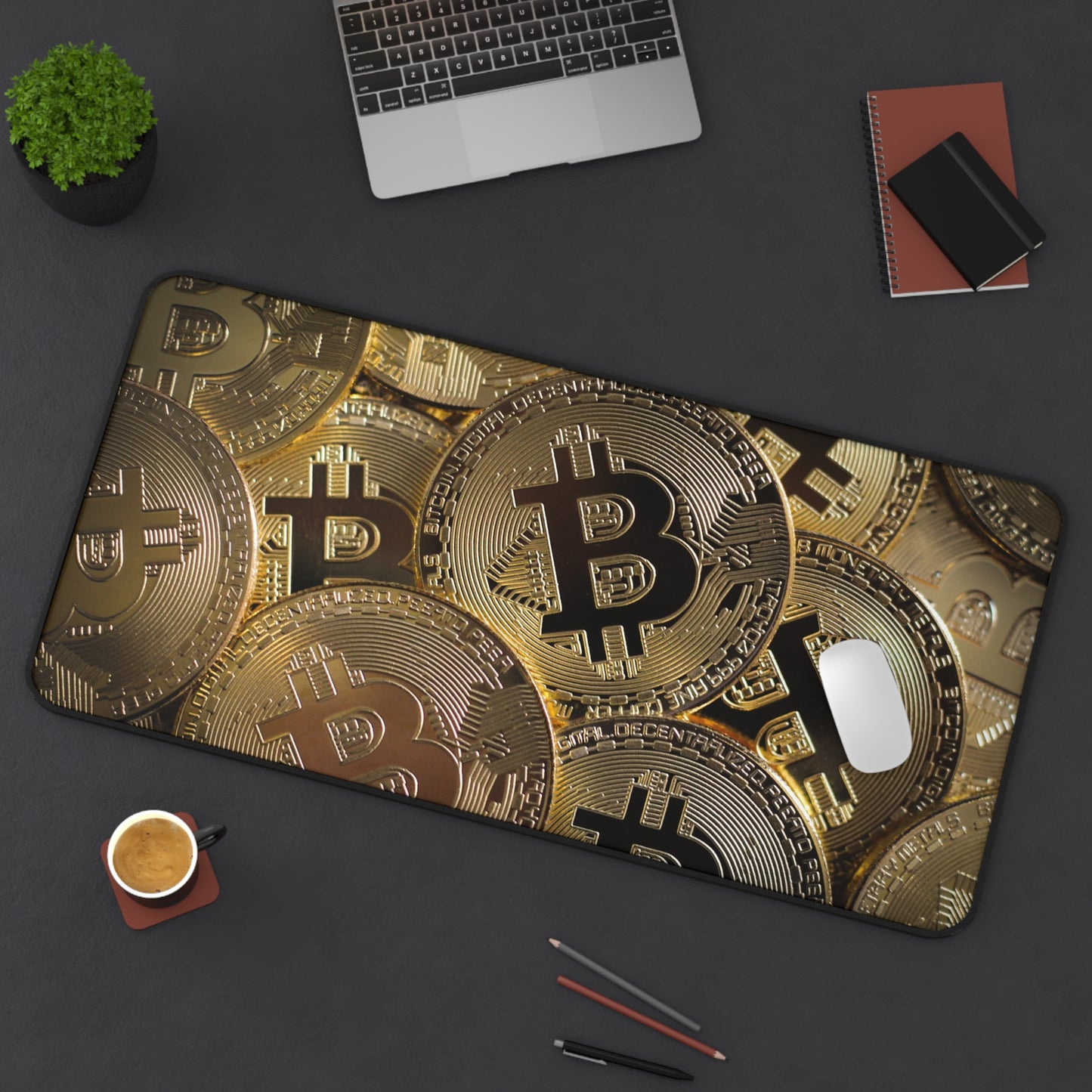 Bitcoin Crypto Desk Mat – Digital Currency Themed Desk Mat by KlickieKeyz