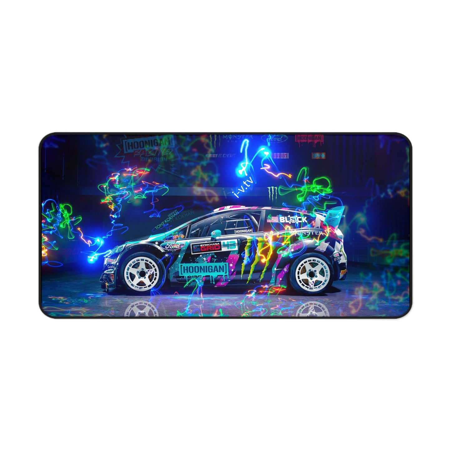 Ken Block’s Ford Fiesta Hoonigan XL Gaming Mouse Pad – Rally Legend Desk Mat by Klickiekeyz
