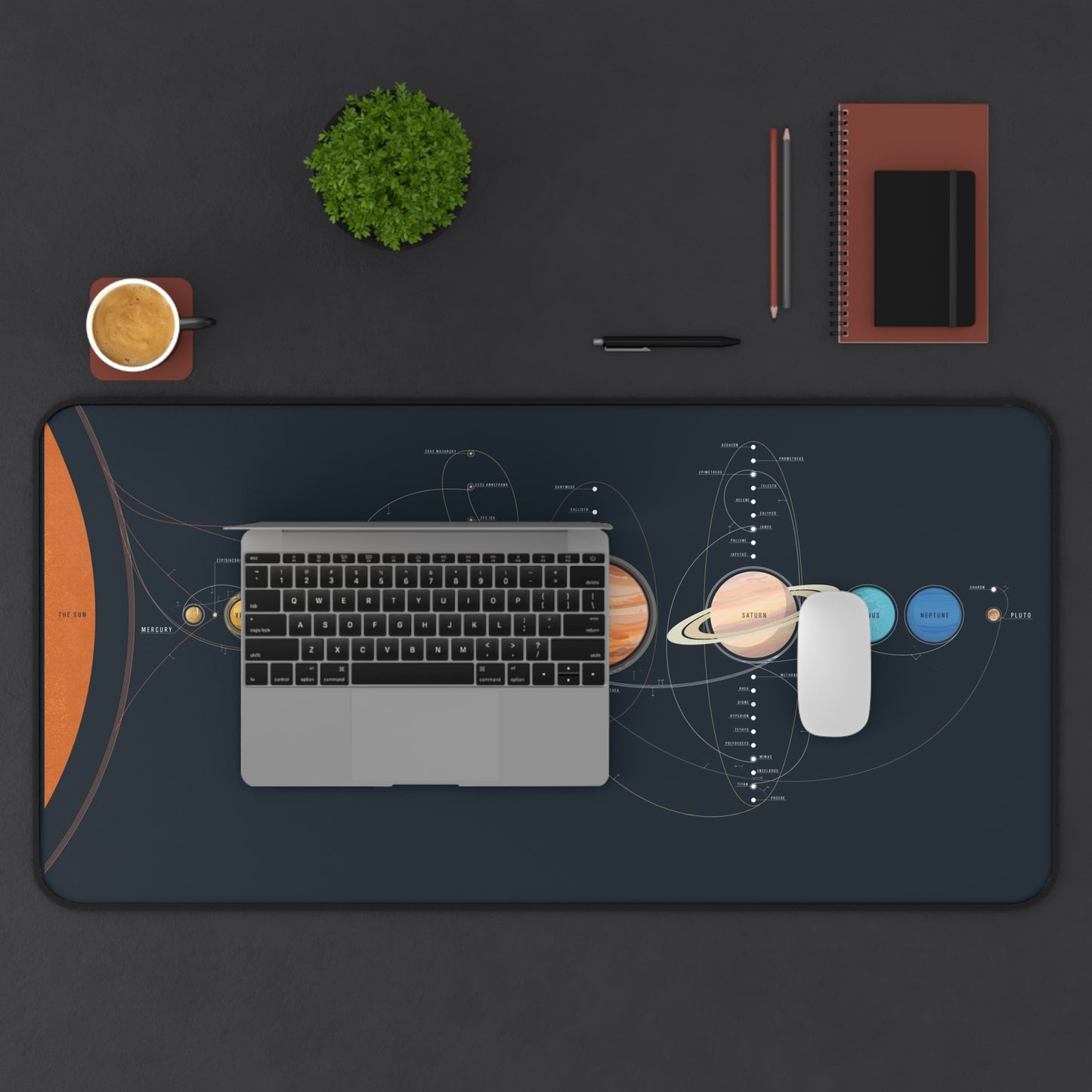 Deep Space Educational Planetary Orbit Desk Mat – Cosmic Desk Accessory for Work or Gaming by KlickieKeyz