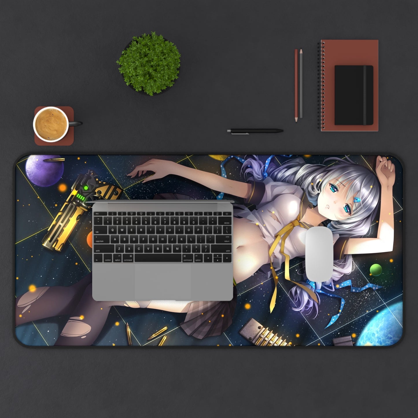 Beautiful Anime Girl Japanese School Girl Desk Mat – Stylish & Bold XL Gaming Mouse Pad by KlickieKeyz