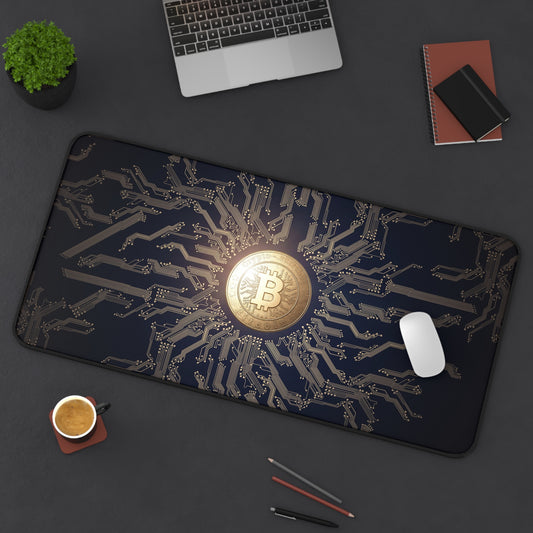Bitcoin Crypto Desk Mat – Digital Currency Themed Desk Mat by KlickieKeyz