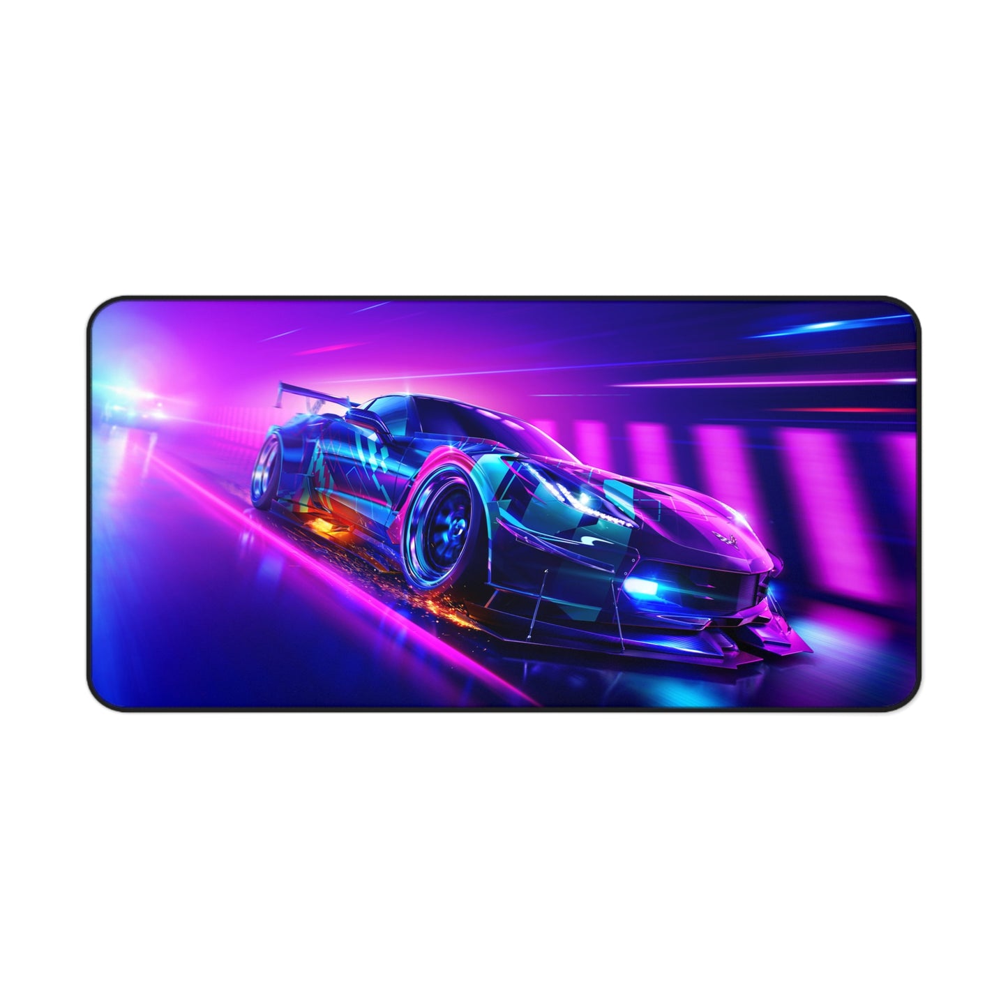 Pink & Purple Chevy Corvette XL Gaming Mouse Pad – High-Performance Desk Mat by Klickiekeyz