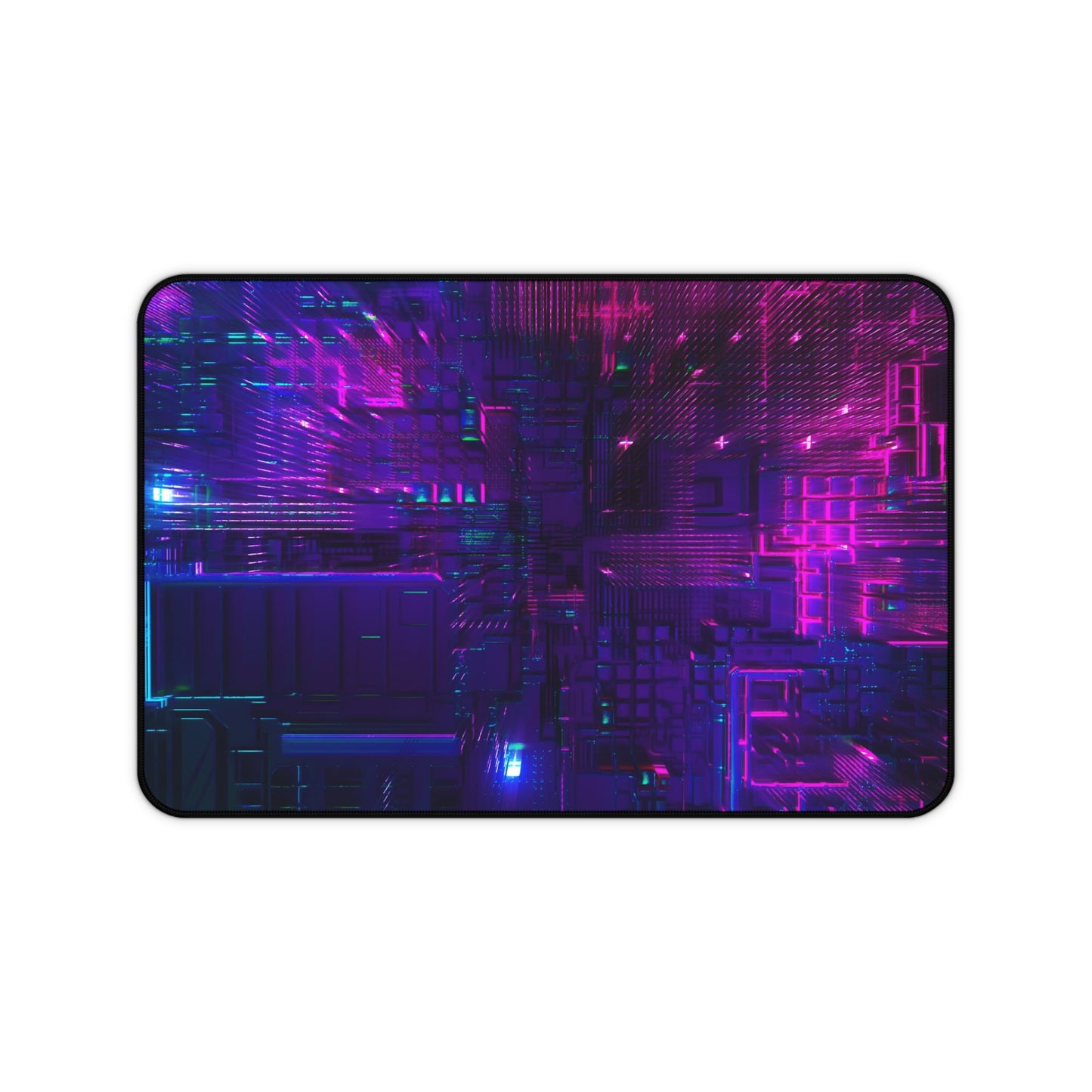 Abstract Purple & Blue Circuit Board Desk Mat – Futuristic Tech Desk Mat by KlickieKeyz