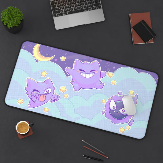 Gengar Purple Baby Ghost Desk Mat – Cartoon Character Desk Mat by KlickieKeyz