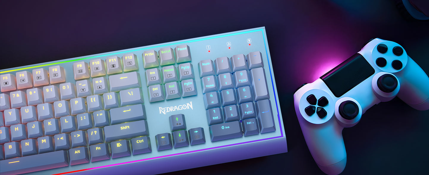Redragon BLUESIREN K654 Wired RGB Mechanical Gaming Keyboard – full-size 104 key by Redragon hosted by Klickiekeyz