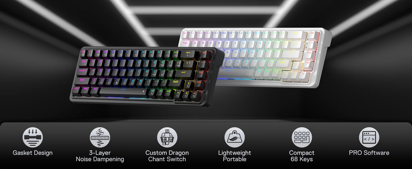 Redragon NOVA K709 Wired Mechanical Gaming Keyboard – 65% Gasket-Mounted by Redragon | Hosted by KlickieKeyz