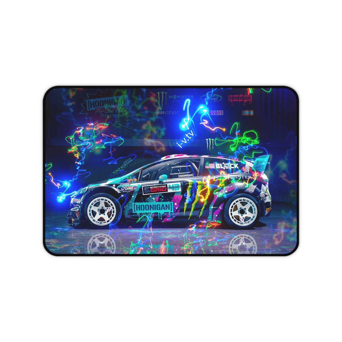 Ken Block’s Ford Fiesta Hoonigan XL Gaming Mouse Pad – Rally Legend Desk Mat by Klickiekeyz