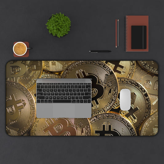 Bitcoin Crypto Desk Mat – Digital Currency Themed Desk Mat by KlickieKeyz
