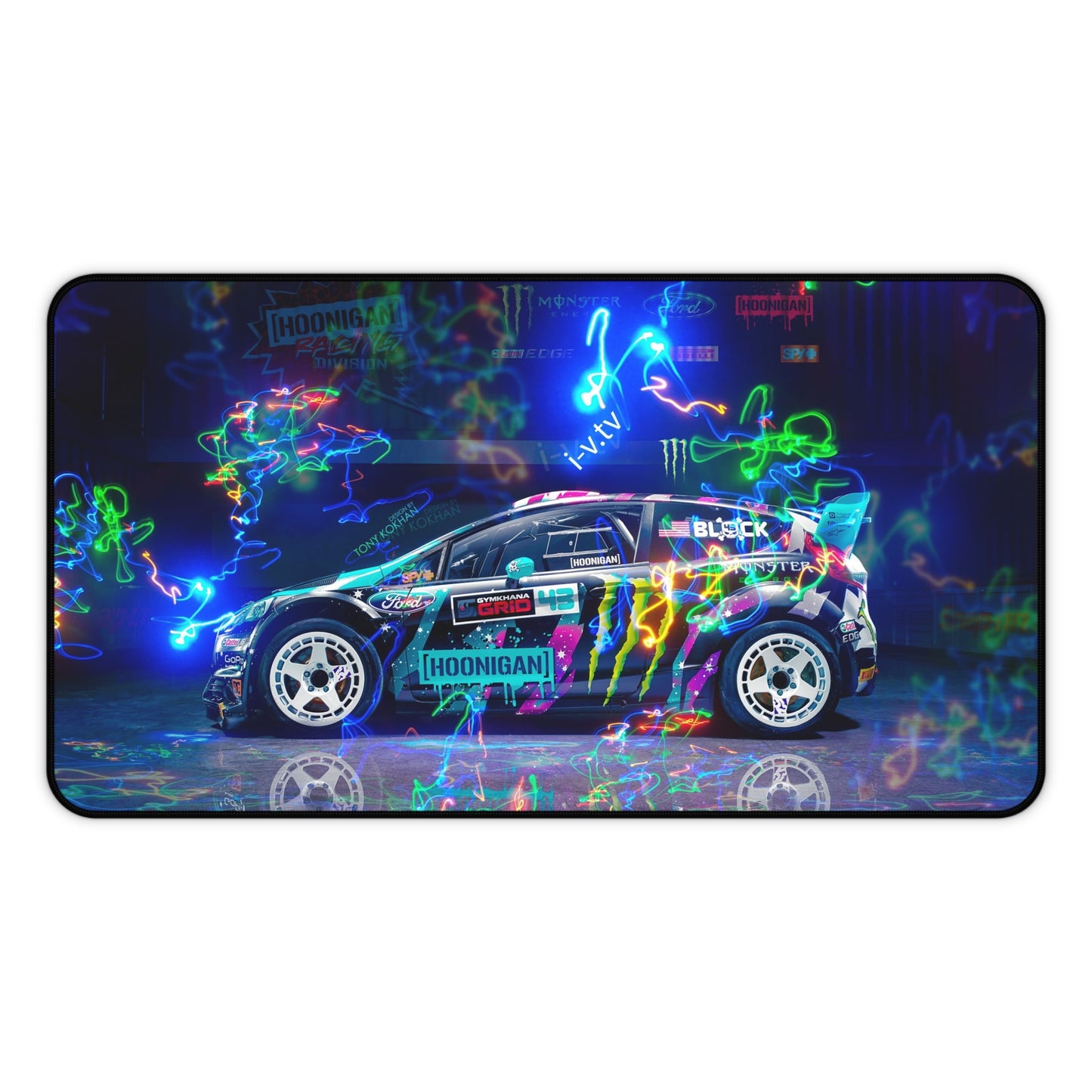 Ken Block’s Ford Fiesta Hoonigan XL Gaming Mouse Pad – Rally Legend Desk Mat by Klickiekeyz