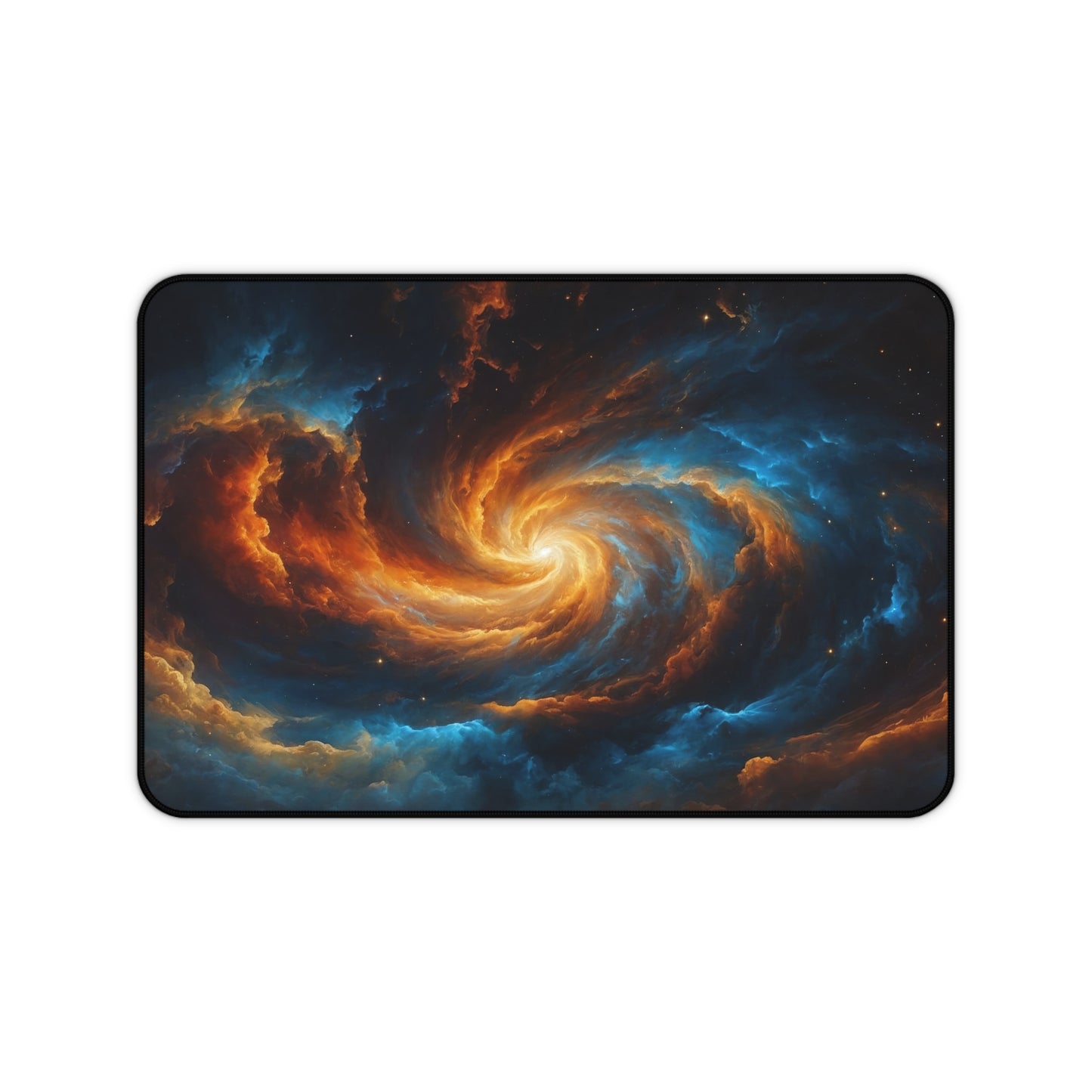 Abstract Blue & Orange Space Clouds Desk Mat – Dreamy Desk Mat by KlickieKeyz
