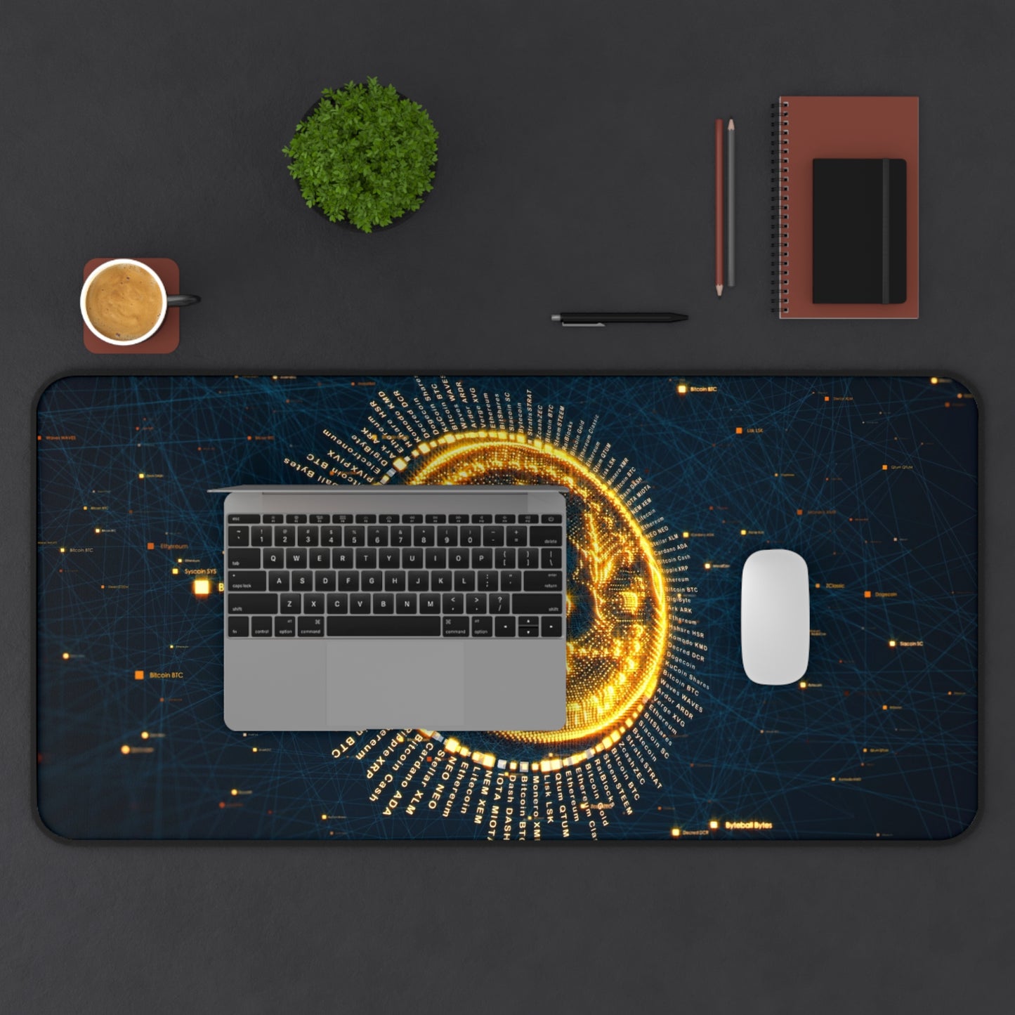 Bitcoin Crypto Desk Mat – Digital Currency Themed Desk Mat by KlickieKeyz