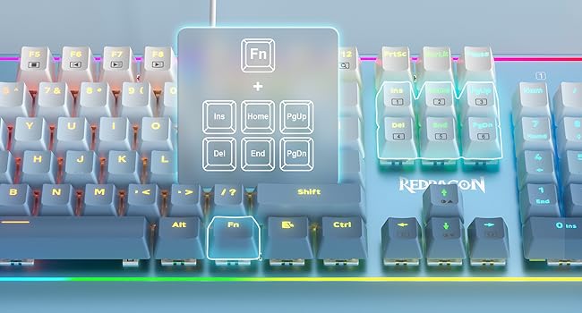 Redragon BLUESIREN K654 Wired RGB Mechanical Gaming Keyboard – full-size 104 key by Redragon hosted by Klickiekeyz