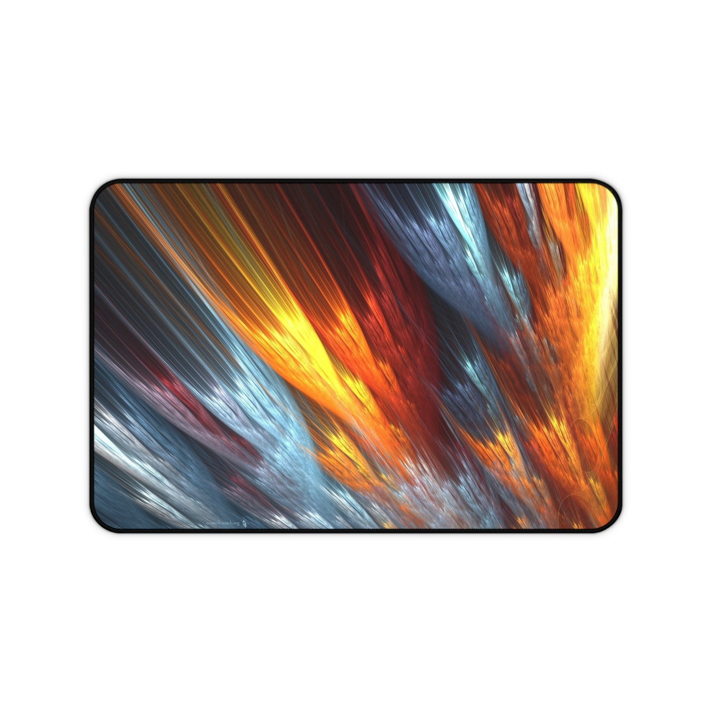 Abstract Orange & Silver Air Cloud Streaks Desk Mat – Sleek, Futuristic Desk Mat by KlickieKeyz