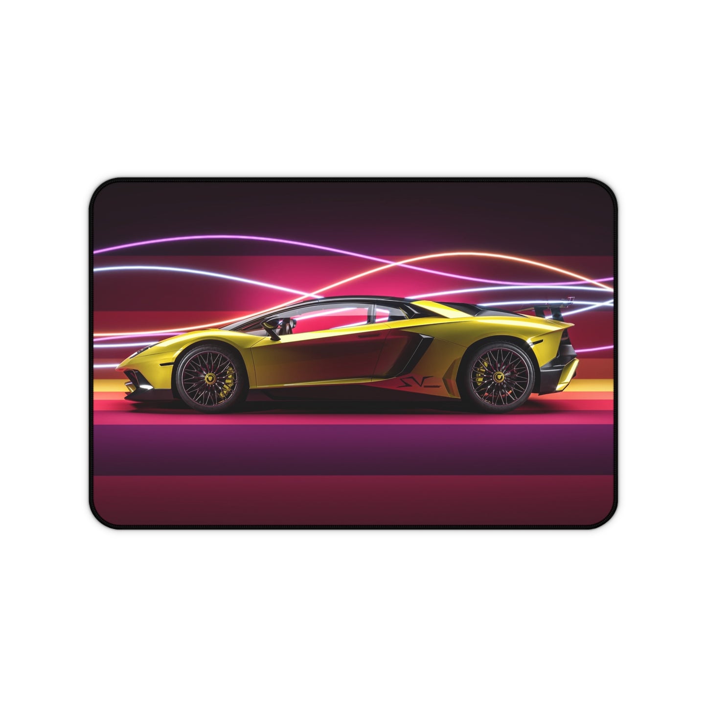 Yellow Lamborghini Desk Mat – Neon Dream Desk Mat by KlickieKeyz